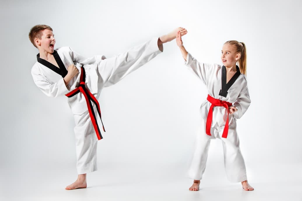 Jeunes élèves du dojo pendant un cours d'arts martiaux